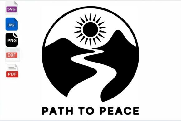 Download Path to Peace SVG Mountains Sun River - Peace svg Collection