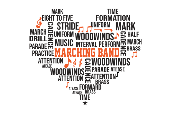Download Marching Band Word Art Typography SVG - Typography Collection