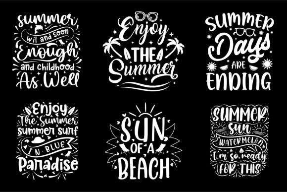 Download Summer Typography T-shirt Design Bundle - Typography Collection