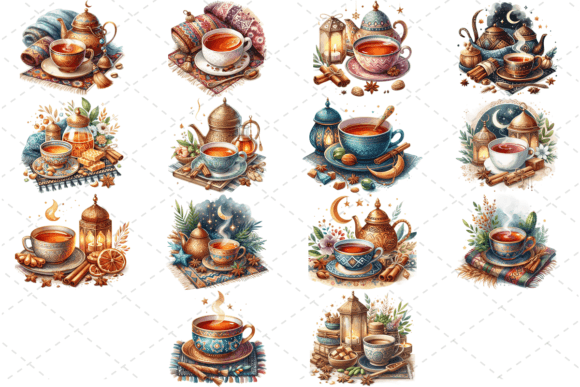 Download TeaJoy Eid Bliss Cozy Watercolor Cup - Premium Resources